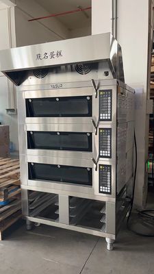 16.5kw 18x26 3 فرن تحميص كهربائي 9 صينية فرن سطح تجاري مع بخار