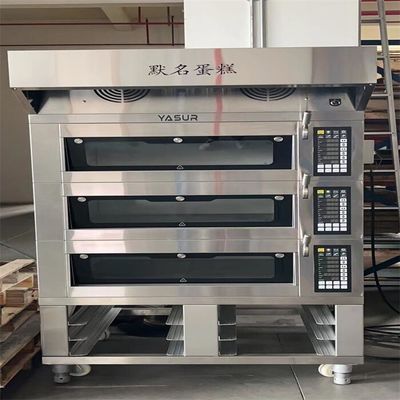 11kw فرن صغير للمخابز على سطح السفينة 6 صواني 3 فرن بيتزا 40X60 سم