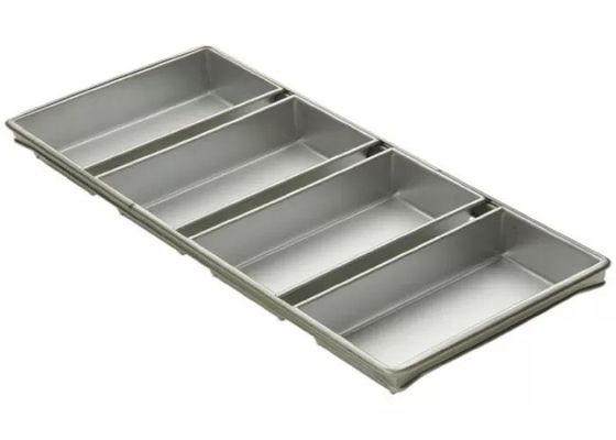 خدمة الطعام NSF Commercial 9 '' Pullman Loaf Pan / 4 Strap 5-5 / 8 By 3-1 / 8-Inch مجموعة صواني الخبز