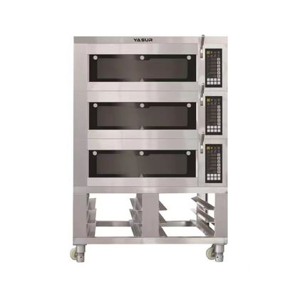 16.5kw 18x26 3 فرن تحميص كهربائي 9 صينية فرن سطح تجاري مع بخار