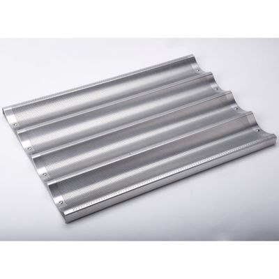 خدمة الطعام NSF 5 Loaf Glazed Aluminium Baguette Baking Tray French Bread Pan