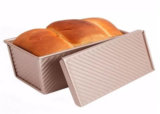 خدمة الطعام NSF Gold Nonstick Aluminium Loaf Pans المموج رغيف عموم القصدير