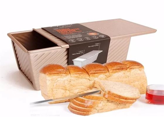 خدمة الطعام NSF Gold Nonstick Aluminium Loaf Pans المموج رغيف عموم القصدير